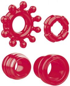 Ring The Alarm Red Cock Ring Set 4 Pack